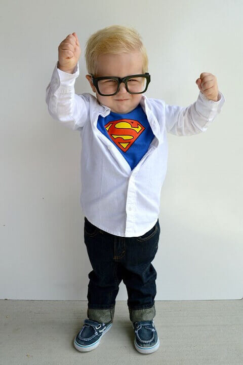 1. Cute Clark Kent Toddler Costume for Boys