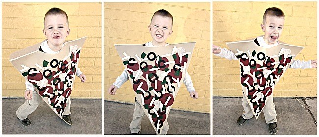15. Funny Last-Minute DIY Pizza Costume Idea for Halloween