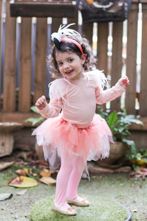 2. Pretty Flamingo Toddler Costume Idea for Girls