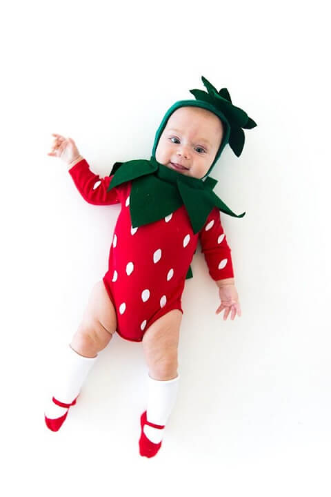 23. Homemade Strawberry Costume for Babies